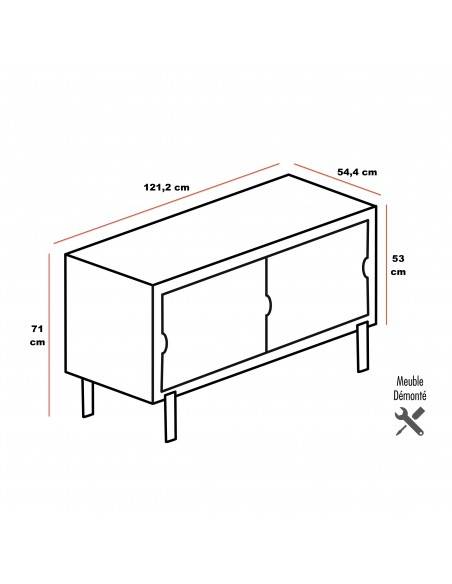 dimensions console mobel linea