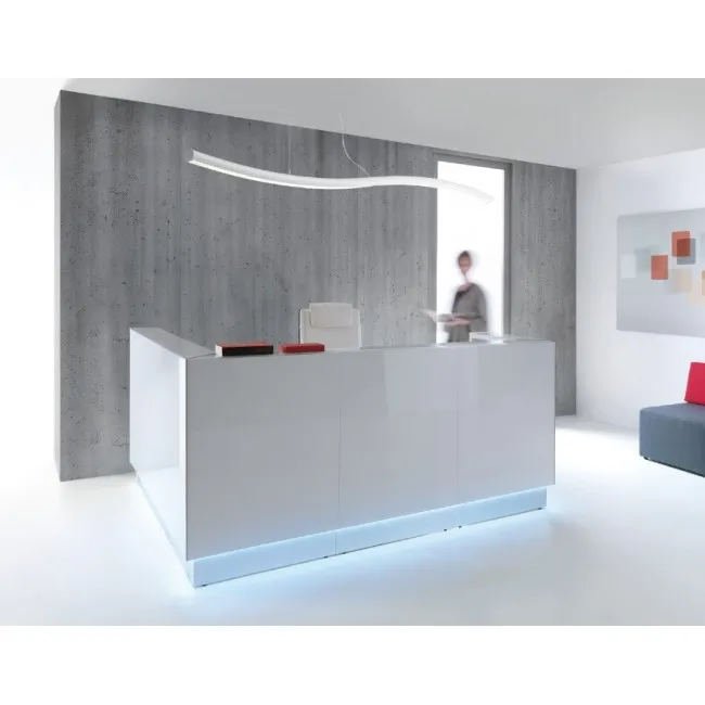 Grande banque d’accueil lumineuse modèle Linea version haute - MDD
