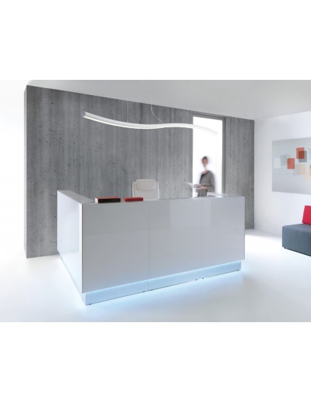 Grande banque d’accueil lumineuse modèle Linea version haute - MDD