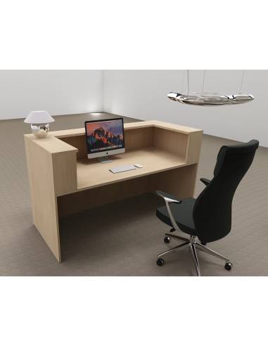 banque d'accueil 1 personne pas chère Delta Mobel Linea en bois coloris chêne moyen