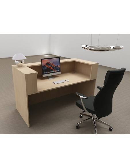 banque d'accueil 1 personne pas chère Delta Mobel Linea en bois coloris chêne moyen