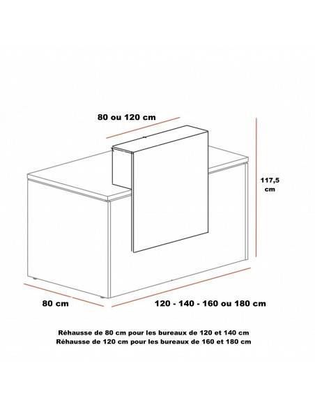 dimensions comptoir accueil pas cher Pano coloris bois