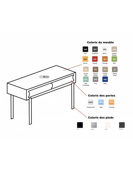 coloris disponibles console de rangement professionnelle Pod Mobel Linea