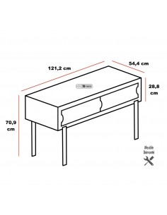Console de bureau design avec portes coulissantes orange 2