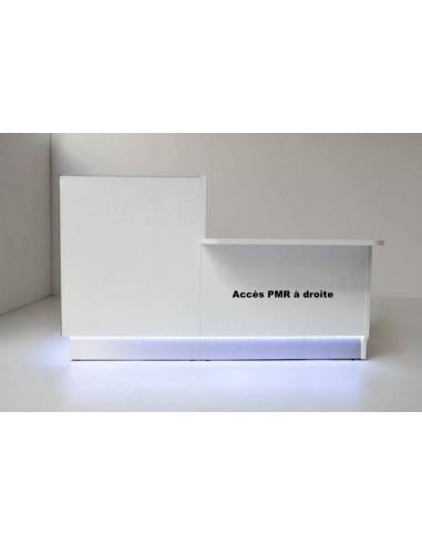 Banque d'accueil compacte Linea avec accès PMR sur le côté - MDD