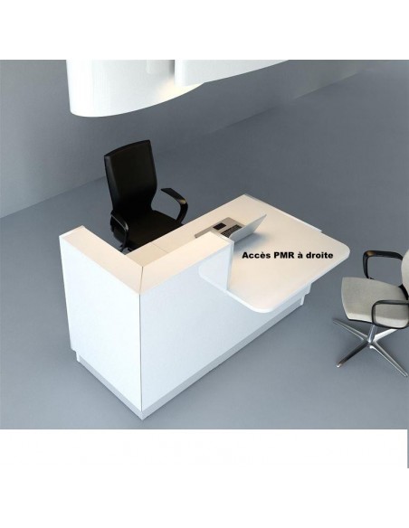 Banque d'accueil compacte Linea avec accès PMR sur le côté - MDD