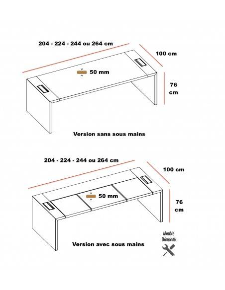 dimensions bureau manager E10 Quadrifoglio