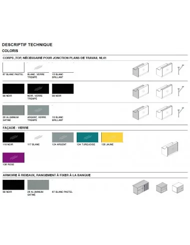 Banque d'accueil lumineuse version angle Linea avec accès bas en retour - MDD