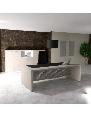 bureau manager E10 Quadrifoglio avec sous mains et voile de fond coloris orme