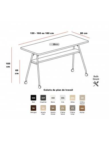 dimensions Table de réunion mobile différentes dimensions et coloris Esmou Mobel Linea