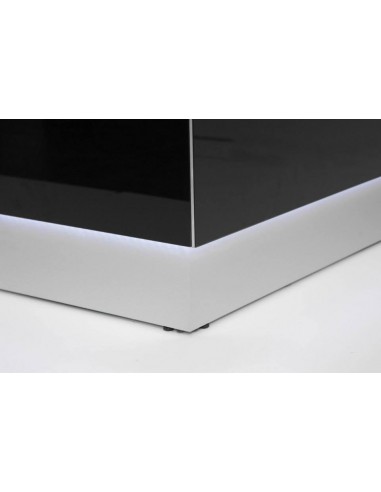 Banque d'accueil lumineuse version angle Linea avec accès bas en retour - MDD