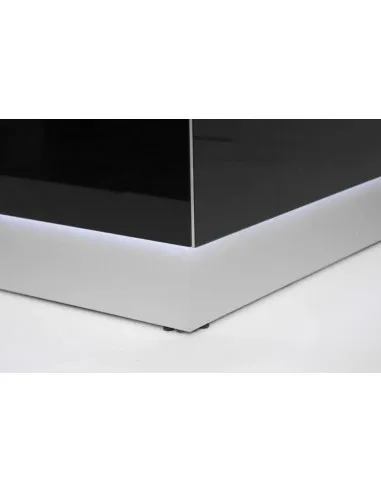 Banque d'accueil lumineuse version angle Linea avec accès bas en retour - MDD