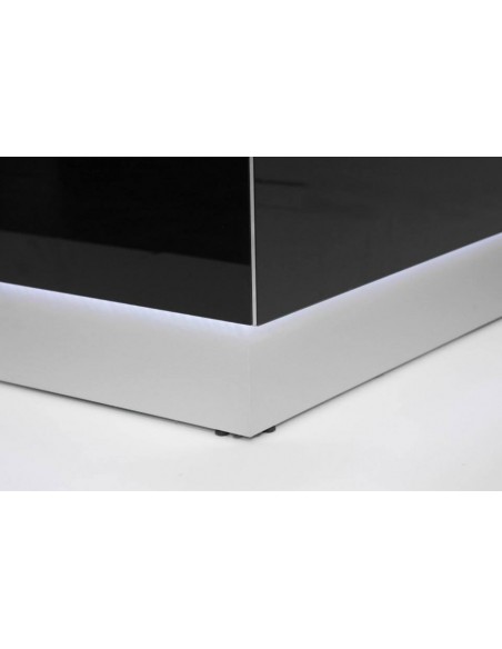 Banque d'accueil lumineuse version angle Linea avec accès bas en retour - MDD