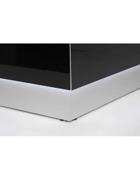 Banque d'accueil lumineuse version angle Linea avec accès bas en retour - MDD