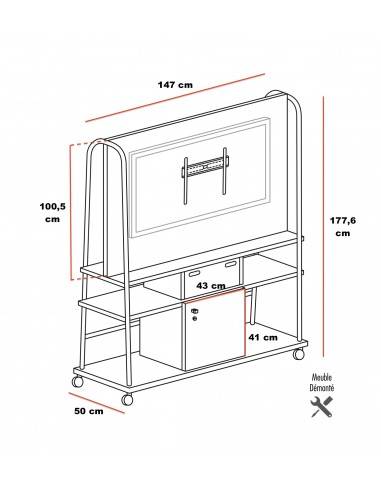 dimensions chevalet de conférence mobile Esmou Mobel Linea