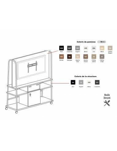 nuancier chevalet de conférence mobile Esmou Mobel Linea avec support écran.