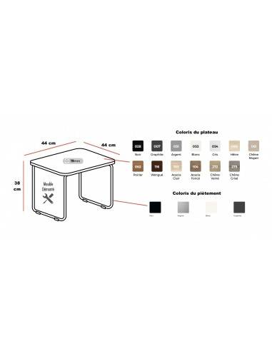 coloris et dimensions table basse esmou mobel linea