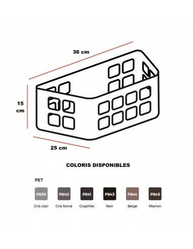 coloris et dimensions du panier trapézoidale esmou mobel linea