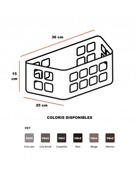 coloris et dimensions du panier trapézoidale esmou mobel linea