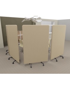 panneau anti bruit mobile MUT Mobel Linea tissu beige, pieds métal anthracite