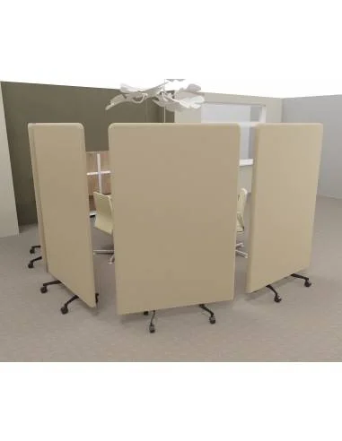 panneau anti bruit mobile MUT Mobel Linea tissu beige, pieds métal anthracite