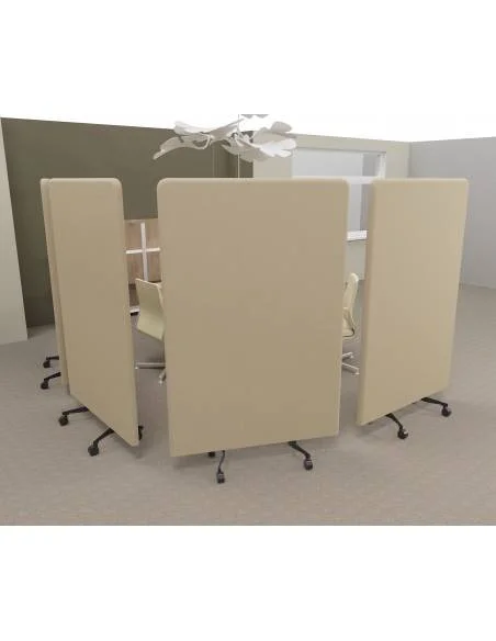 panneau anti bruit mobile MUT Mobel Linea tissu beige, pieds métal anthracite