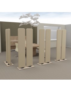 cloisons acoustiques en tissu orientable 2 volets Nut Mobel Linea tissu beige