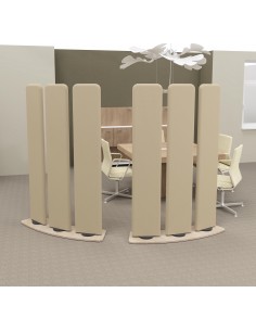 cloison acoustique pour open space à 3 volets orientables finition tissu beige  Nut Mobel Linea