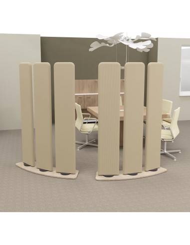 cloison acoustique pour open space à 3 volets orientables finition tissu beige  Nut Mobel Linea
