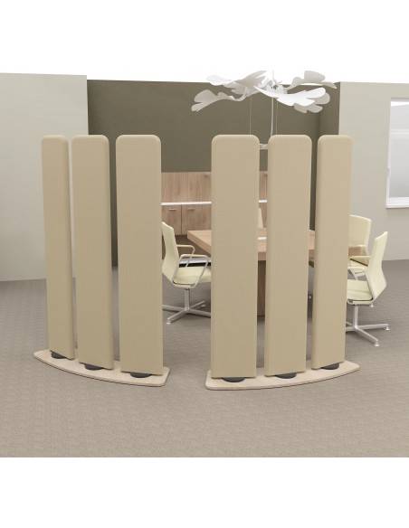 cloison acoustique pour open space à 3 volets orientables finition tissu beige  Nut Mobel Linea