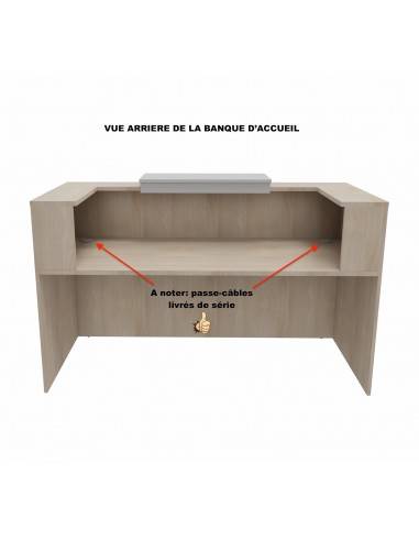 vue arriere banque accueil design Delta Mobel Linea avec rehausse