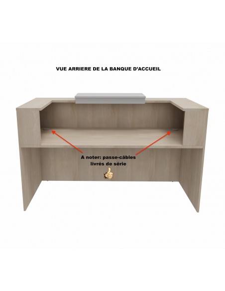 vue arriere banque accueil design Delta Mobel Linea avec rehausse