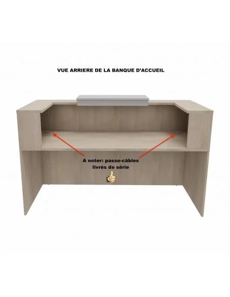 vue arriere banque accueil design Delta Mobel Linea avec rehausse