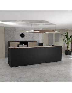 banque d'accueil 2 personnes delta mobel linea coloris noir dessus acacia clair