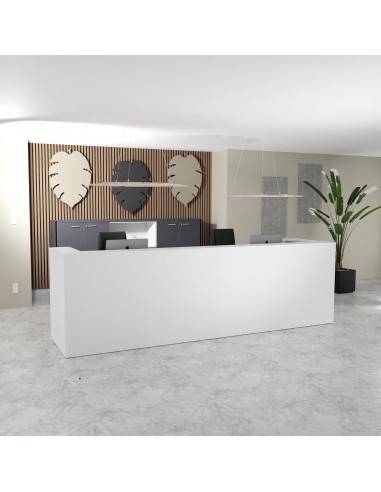 Bureau d'accueil 2 personnes Delta Mobel Linea coloris blanc