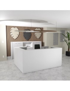 bureau d'accueil avec retour à gauche delta mobel-linea coloris blanc