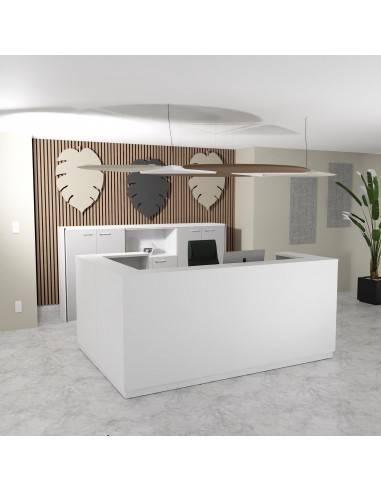 bureau d'accueil avec retour à gauche delta mobel-linea coloris blanc