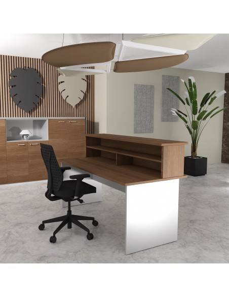 bureau d'accueil pas cher tono mobel linea coloris acacia foncé