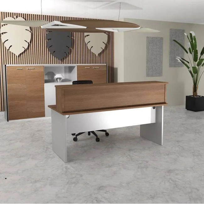 comptoir accueil pas cher tono mobel linea coloris acacia foncé