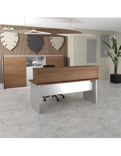 comptoir accueil pas cher tono mobel linea coloris acacia foncé