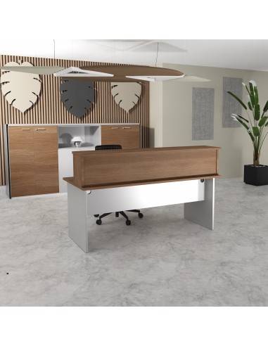 comptoir accueil pas cher tono mobel linea coloris acacia foncé