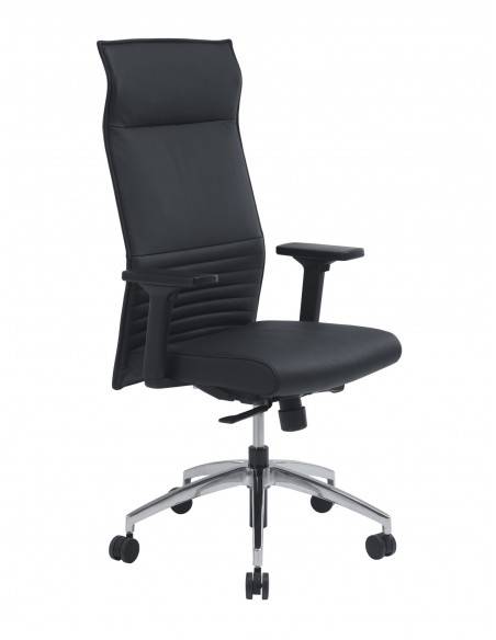 Fauteuil direction Quentin en cuir avec système synchrone - Sitek