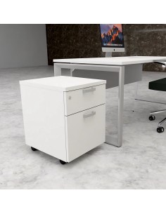 caisson sur roulettes avec tiroirs pour dossiers suspendus mobel linea coloris blanc