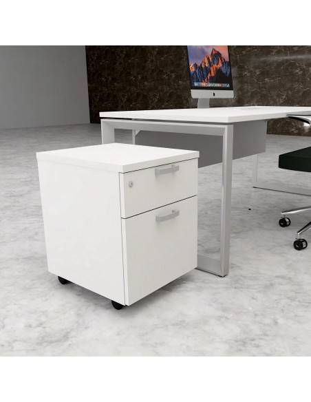 caisson sur roulettes avec tiroirs pour dossiers suspendus mobel linea coloris blanc