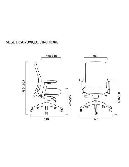 dimensions fauteuil ergonomique kimi act mobilier