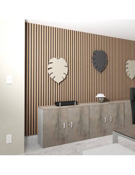 armoire de bureau avec portes battantes de 82cm de hauteur mobel linea coloris chêne grisé