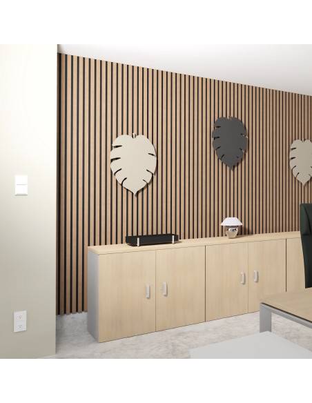 armoire de bureau avec portes battantes de 82cm de hauteur mobel linea coloris chêne moyen