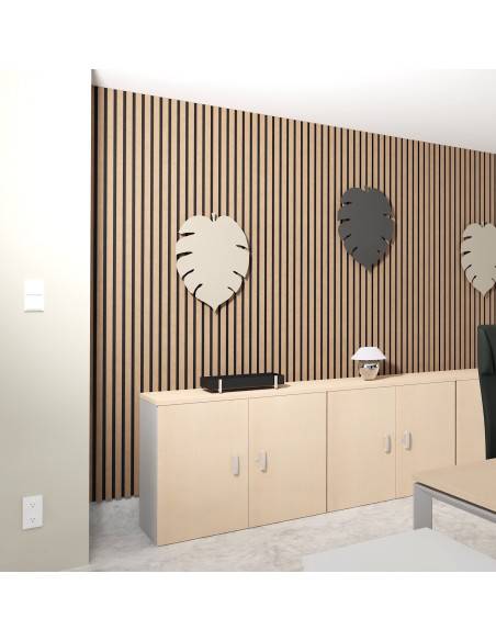 armoire de bureau avec portes battantes de 82cm de hauteur mobel linea coloris hêtre