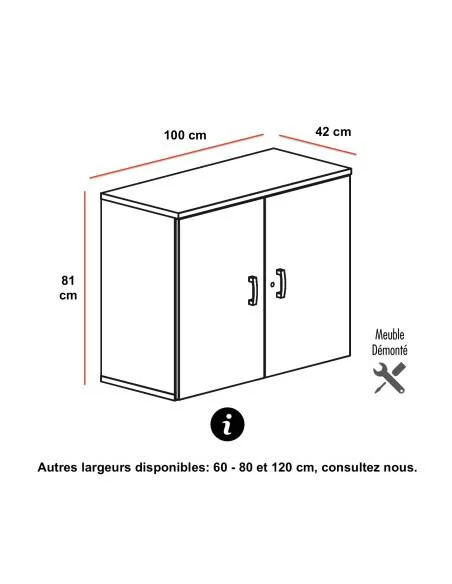 dimensions armoire basse portes battantes mobellinea