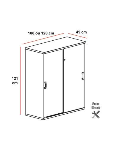 dimensions armoire mi-haute mobel linea portes battantes
